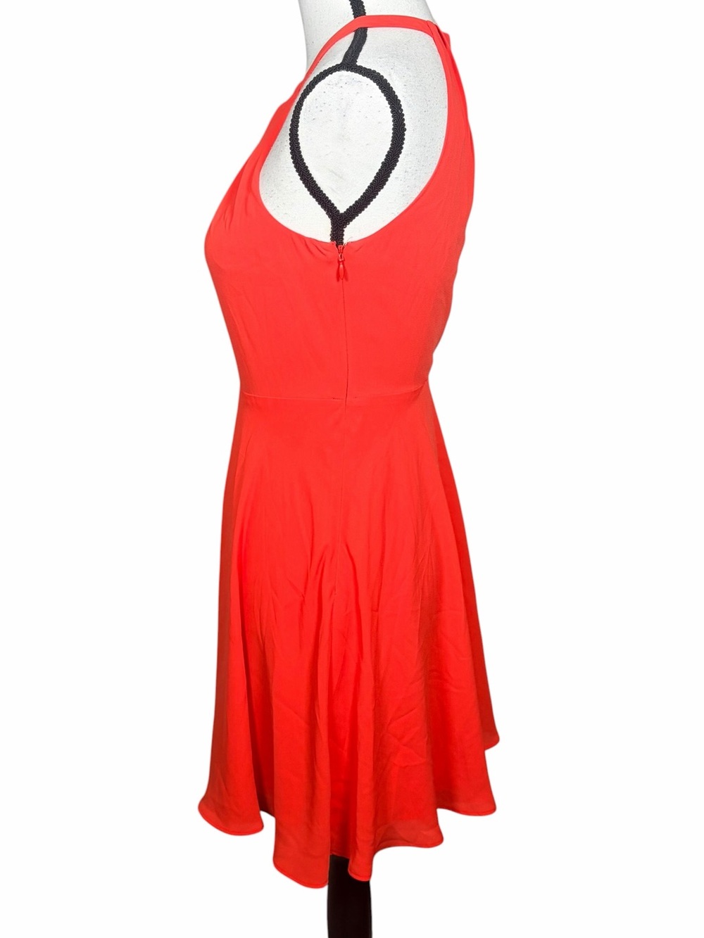 Express Halter Neck Coral Fit & Flare Dress - Picture 4 of 8